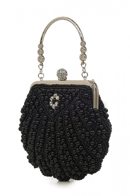 Banned Retro 20s Eleanor Black Beaded Handbag