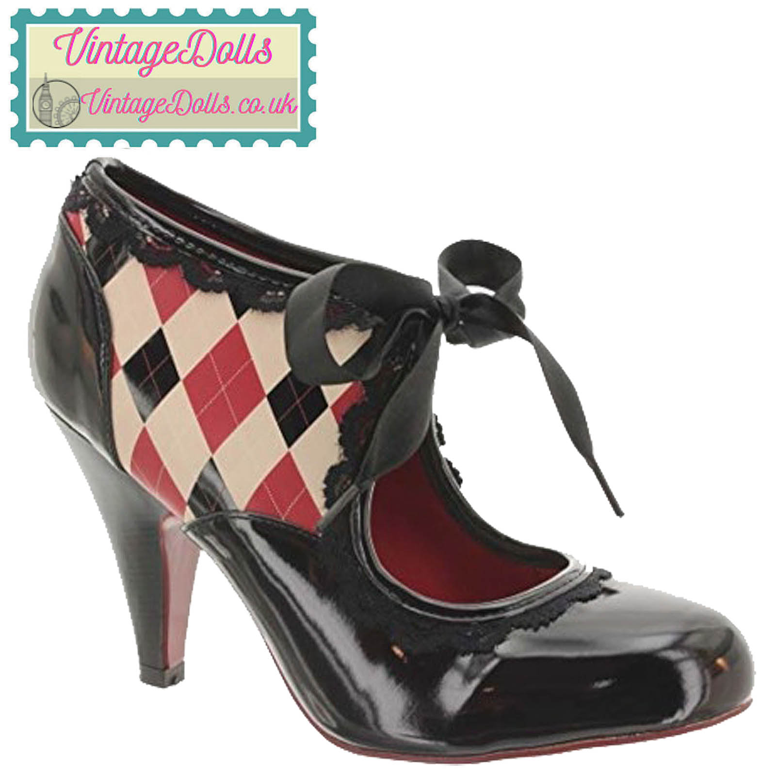 Banned Retro Good Vibrations Burgundy Black Vintage Style Shoes