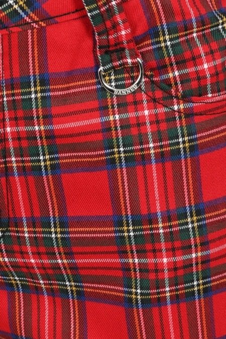 Banned Retro Sid Red Tartan Check Trousers