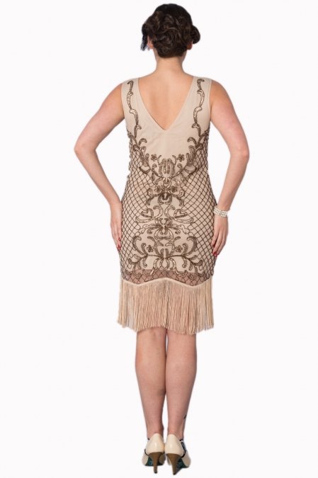 Great Gatsby Vintage Nude Sequin Dress