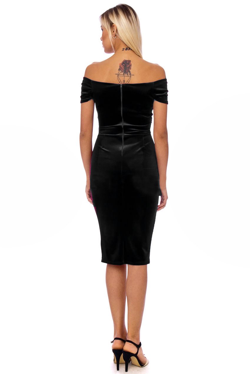 Vintage 50s Black Marilyn Velvet Wiggle Dress