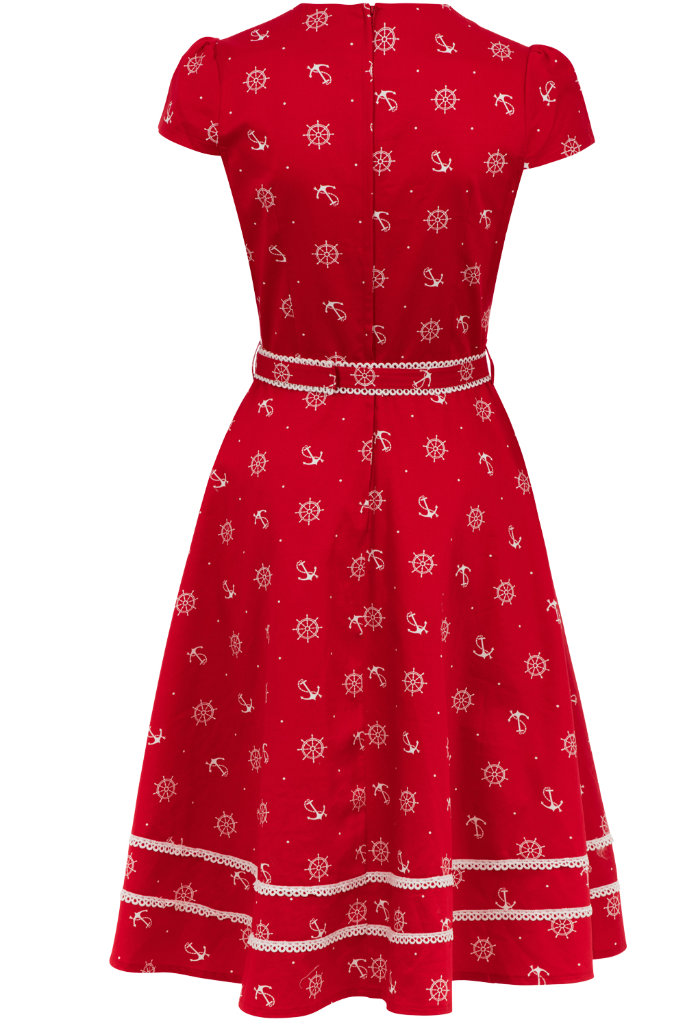 Voodoo Vixen Red Nautical Rockabilly Dress