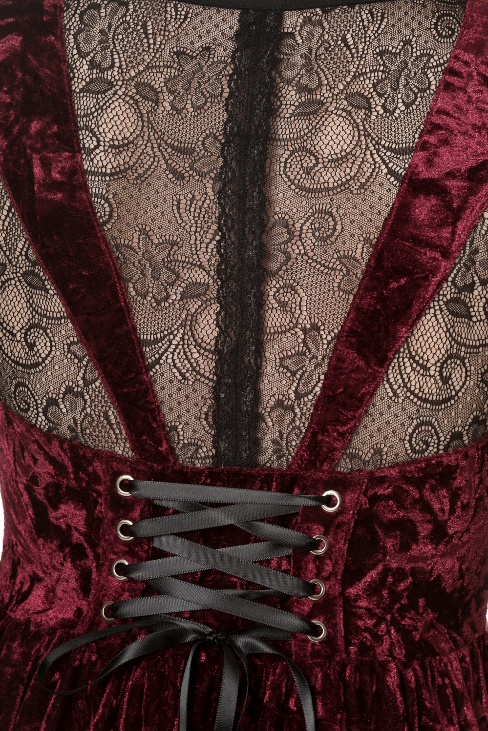 Banned Shadow Angel Velvet Burgundy Dress