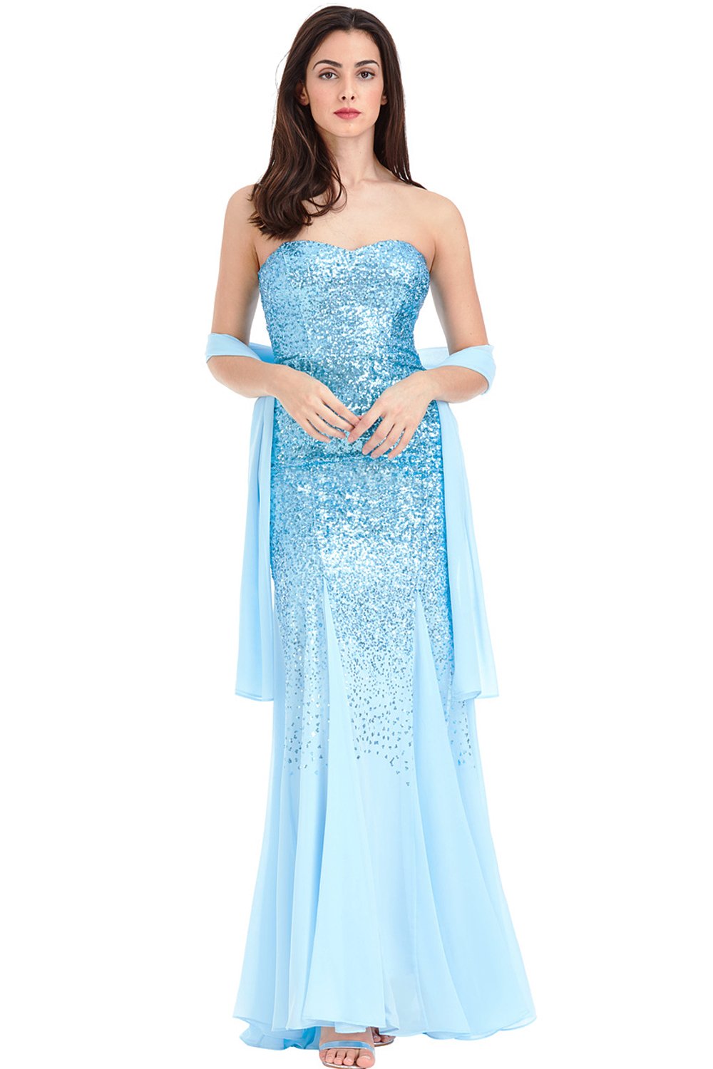 Azalea Blue Maxi Sequin Prom Dress