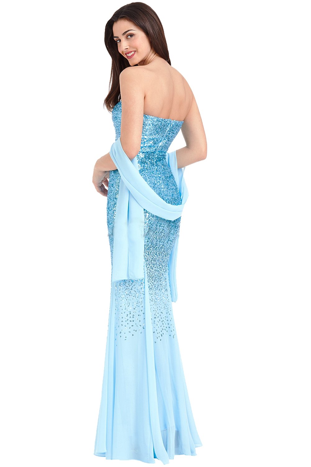 Azalea Blue Maxi Sequin Prom Dress