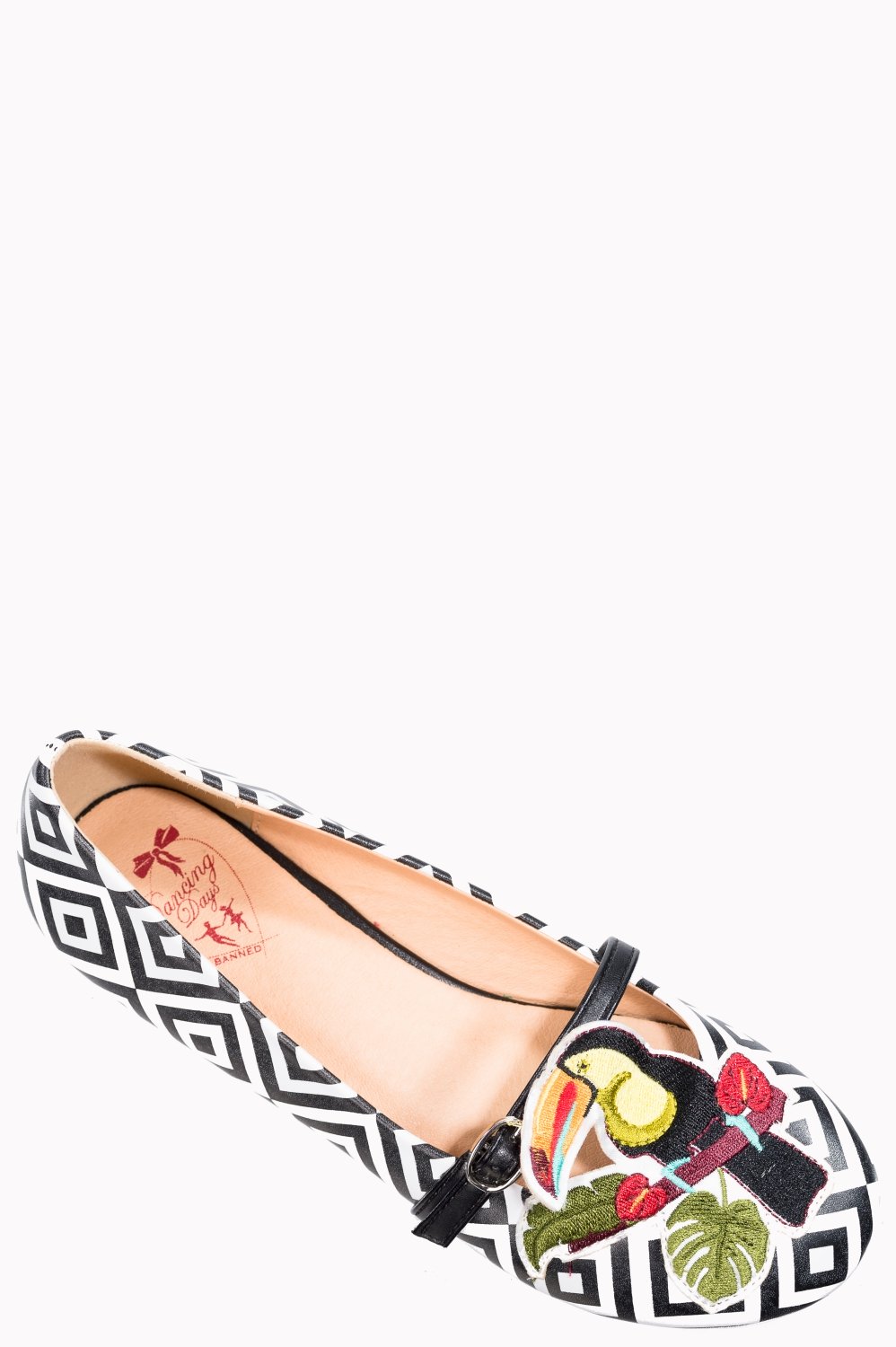 Banned Retro Vegan 50s Ballerina Etno Toucan Flats