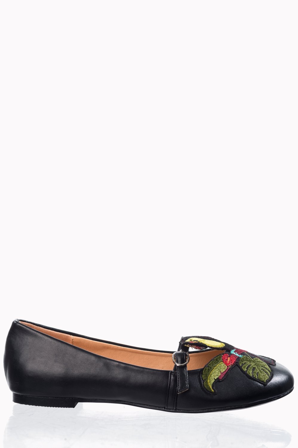 Banned Retro Vegan 50s Ballerina Black Toucan Flats