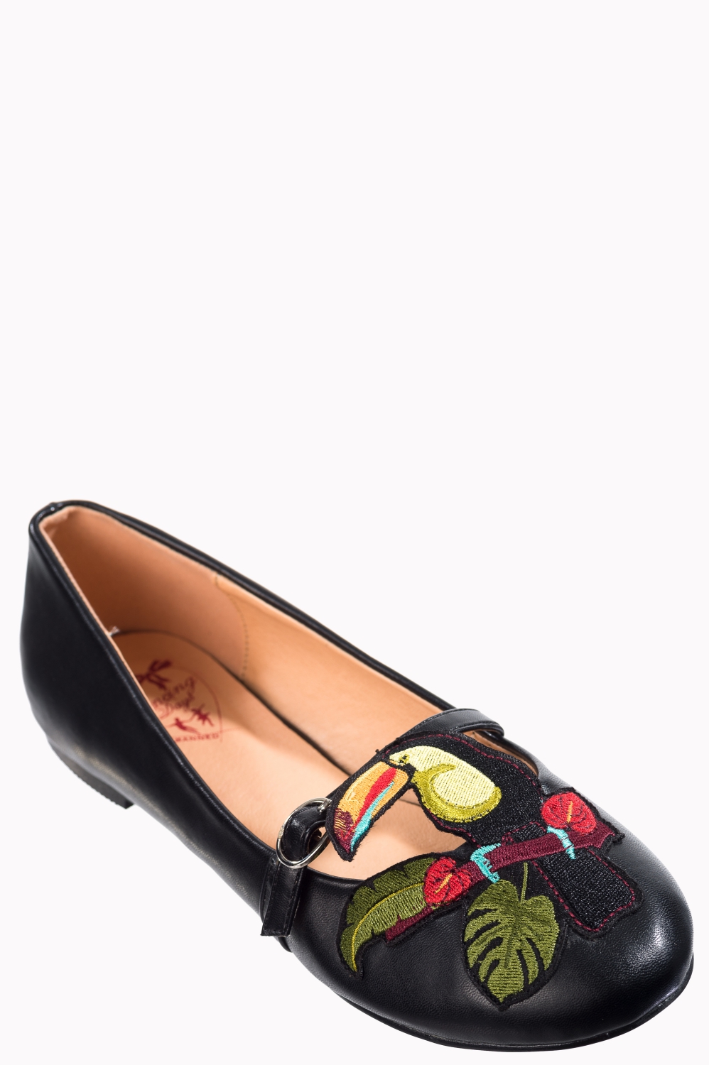 Banned Retro Vegan 50s Ballerina Black Toucan Flats