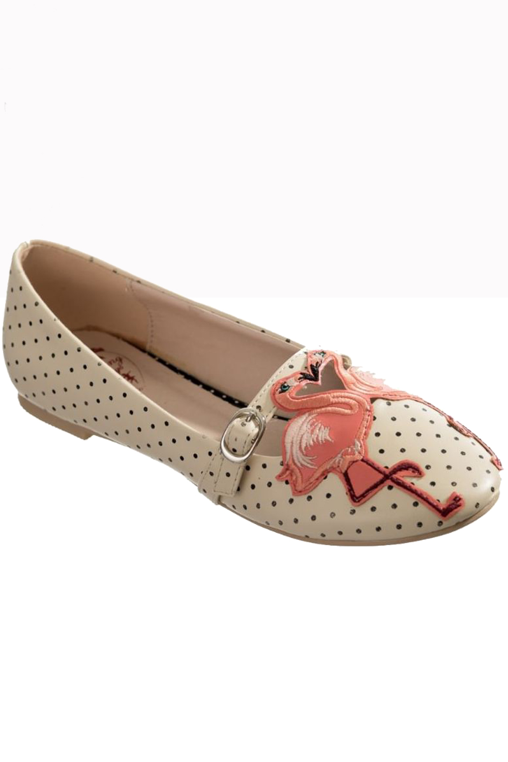 Flamingos In Love Nude Ballerina Polka Dot Flats