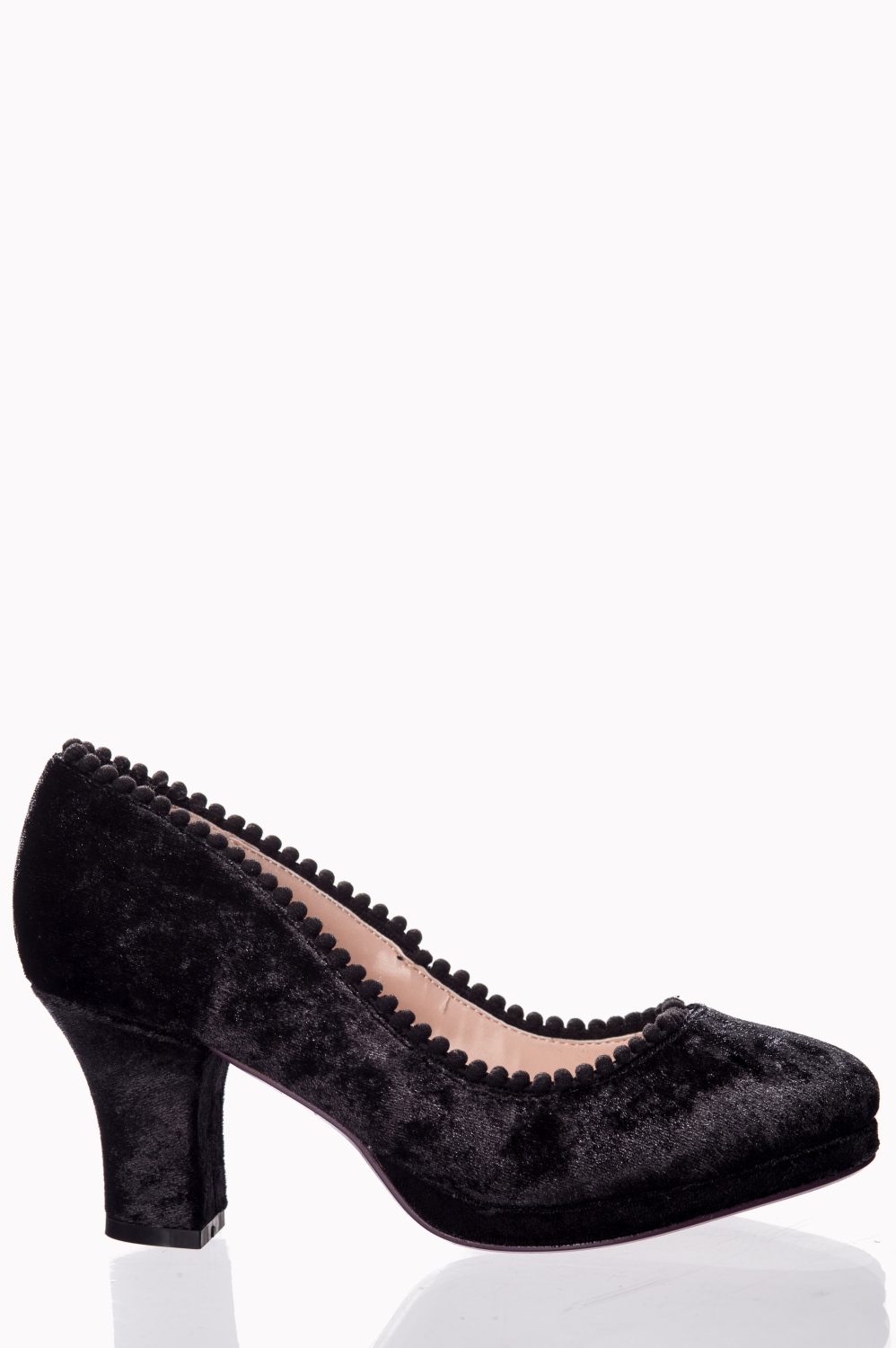 Banned Honey Hush Black Velvet Shoes