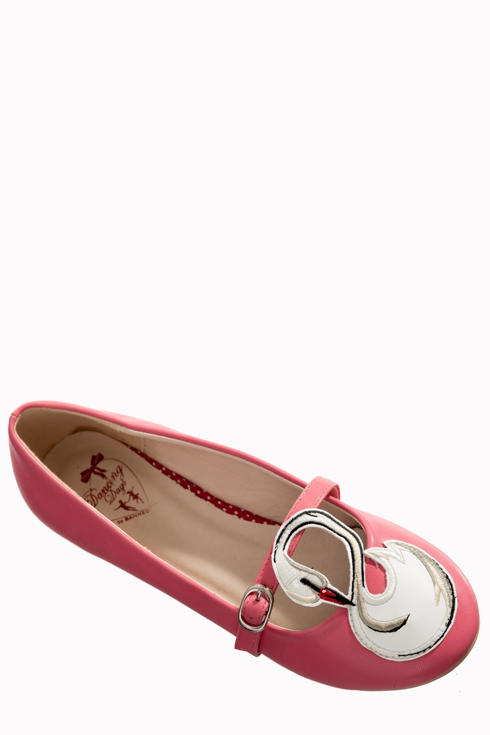 Banned Retro 50s Ballerina Swan Pink Flats