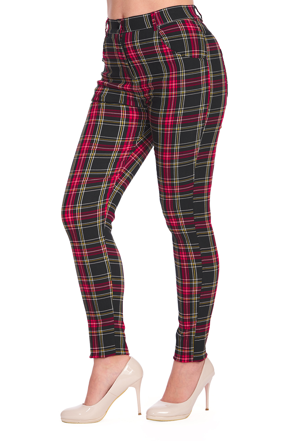 banned-retro-50s-Tilly-Tartan-Trousers-in-Black-and-Red