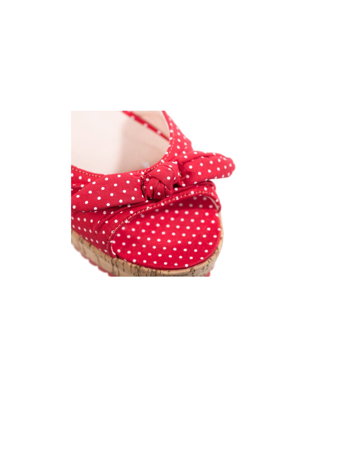 Banned RiRi West 50s Rockabilly Vegan Polka Dot Sandals In Red