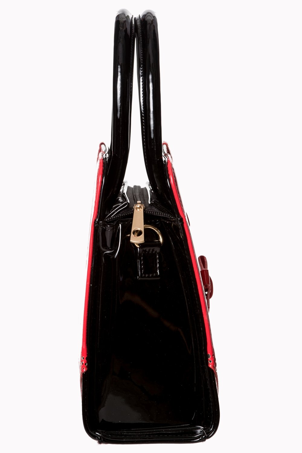 Luxurious 50s Red Black Patent Rockabilly Tote Bag