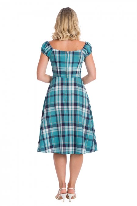 Banned Retro 50s Treat Me Fit And Flare Swing Blue Dress