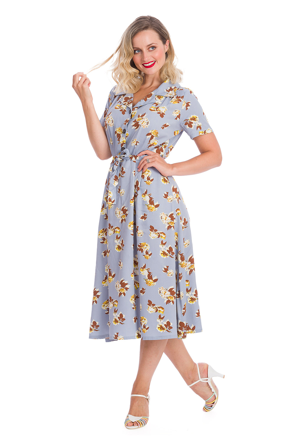 Banned Sweet Tropicana 40s Dress In Light Blue