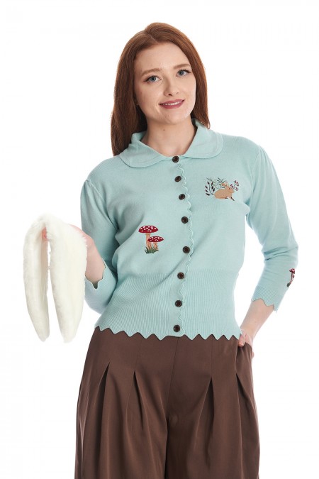 Banned Retro Woodland Hippie Cardigan In Mint Blue | UK Stockist