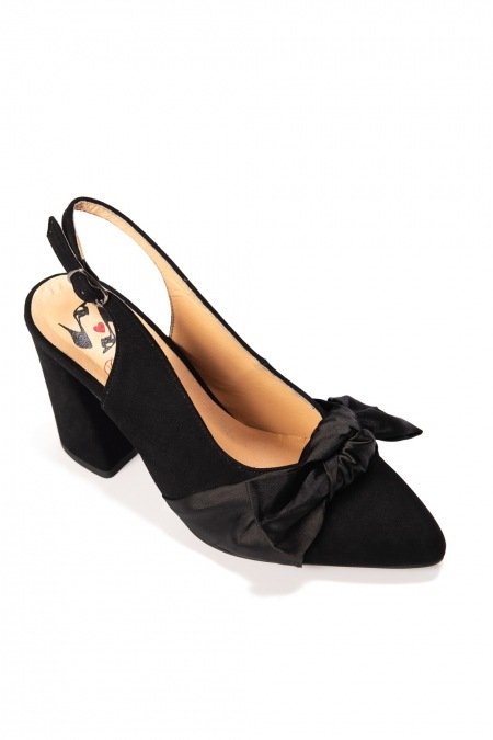 Banned Retro Yoora Black 60s Slingback Shoes