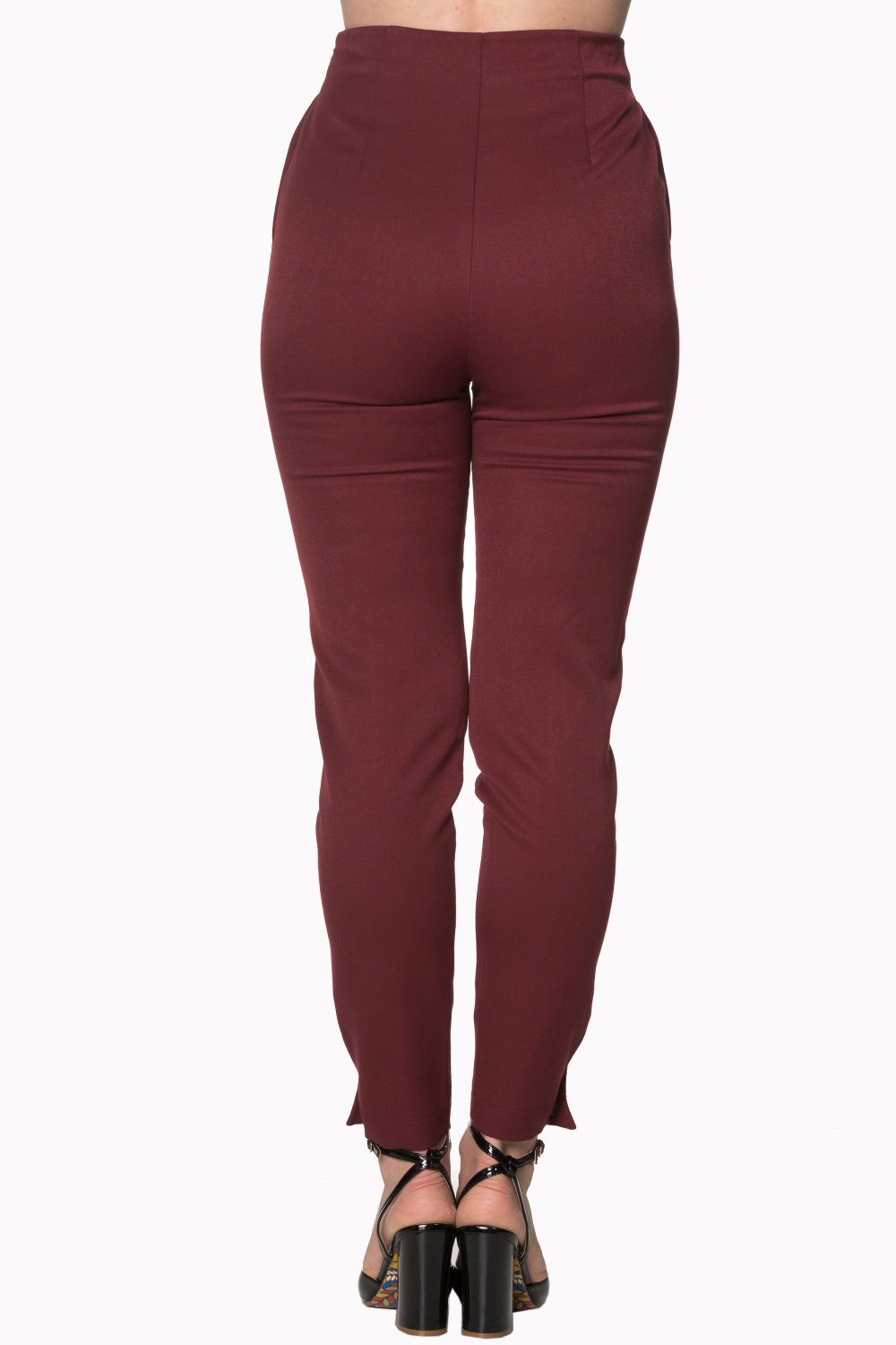 Banned Retro Tempting Fate Burgundy 50s Trousers