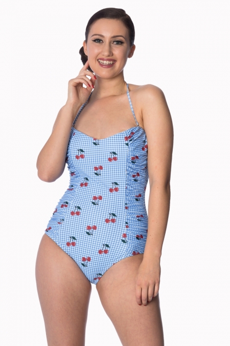 50s Cherry Retro One Piece Swimsuit