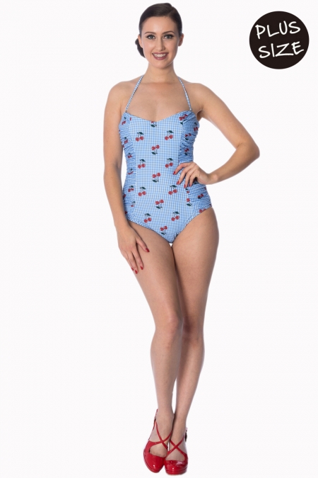 50s Cherry Retro One Piece Swimsuit