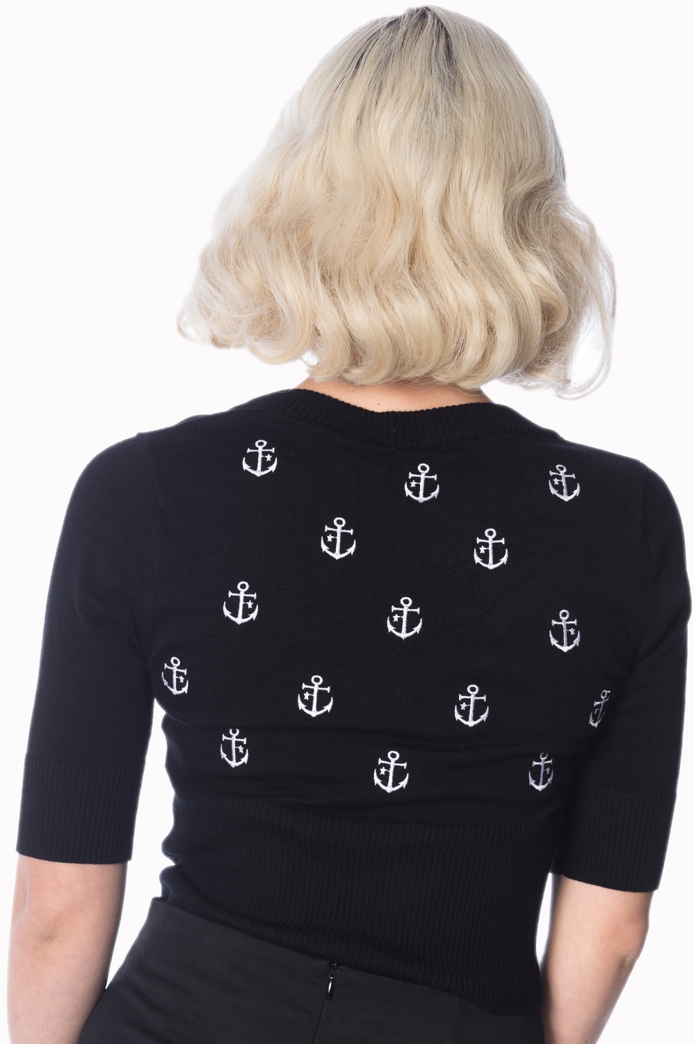 50s Set Sail Cardigan In Black