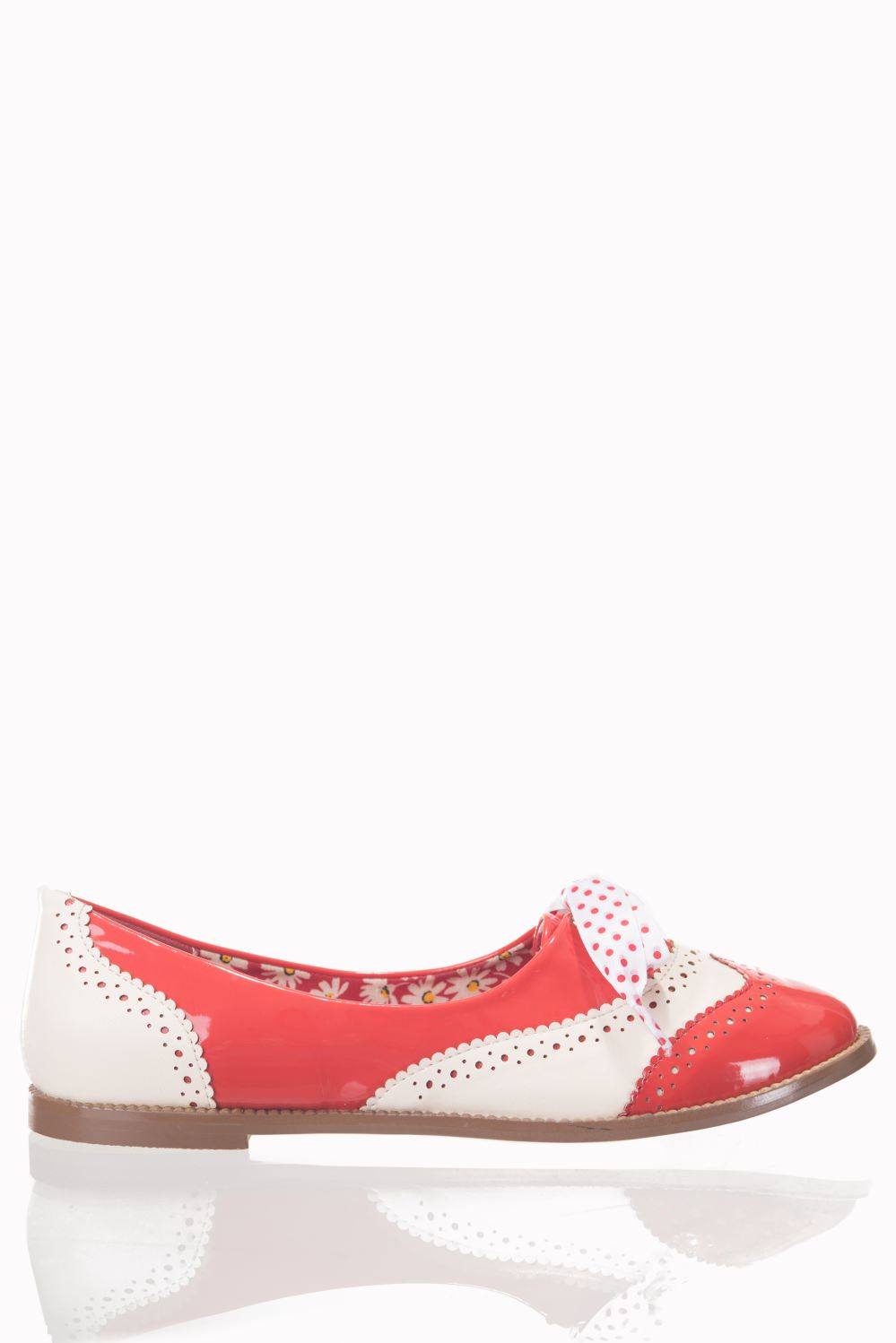 Dancing Days Milana 60s Brogue Red Cream Shoes