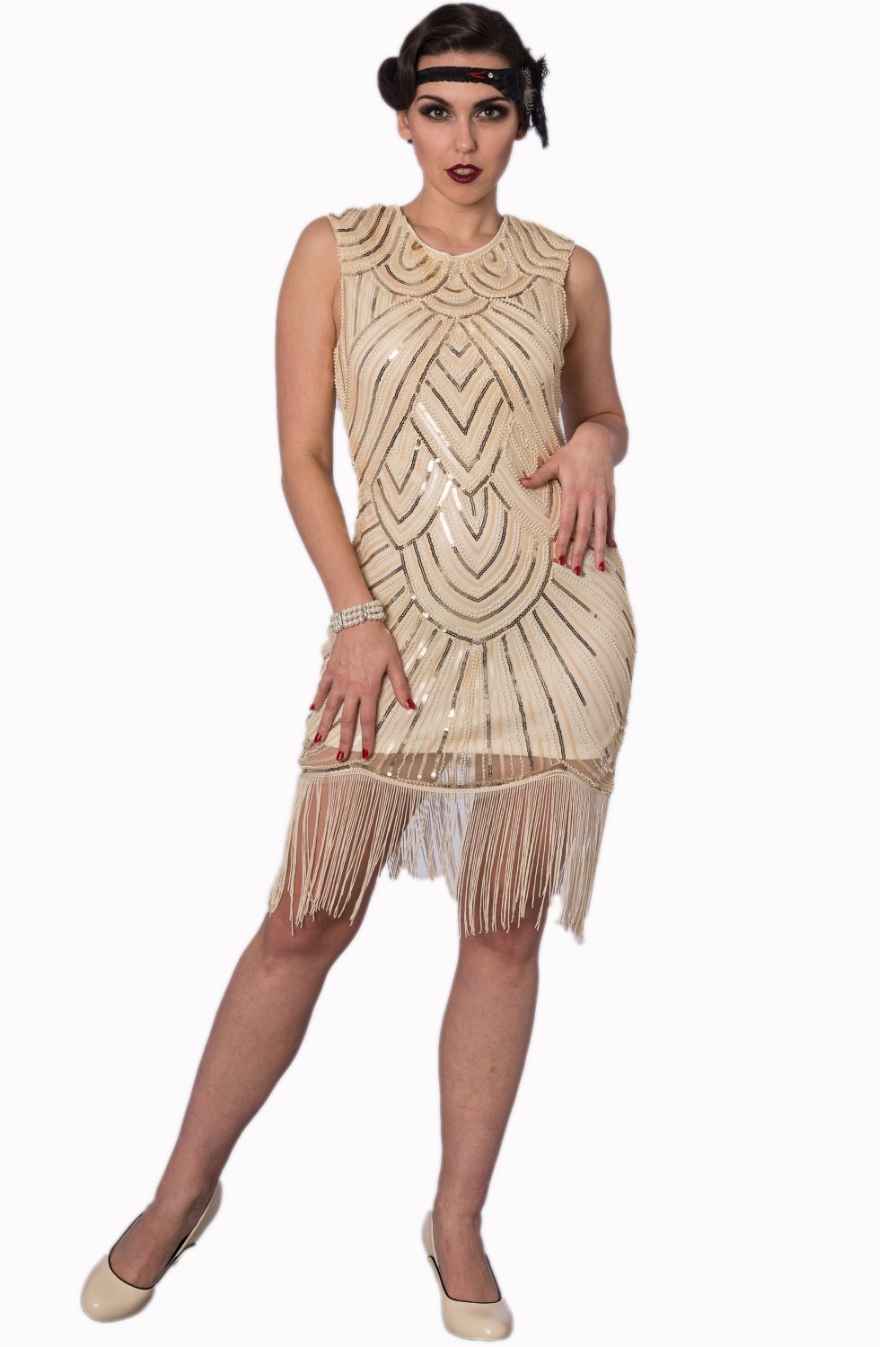 Great Gatsby Apricot Sequin Dress