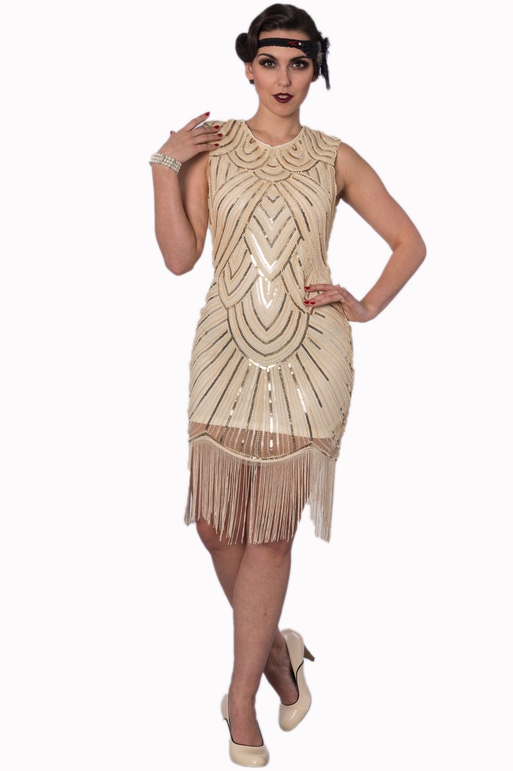 Great Gatsby Apricot Sequin Dress