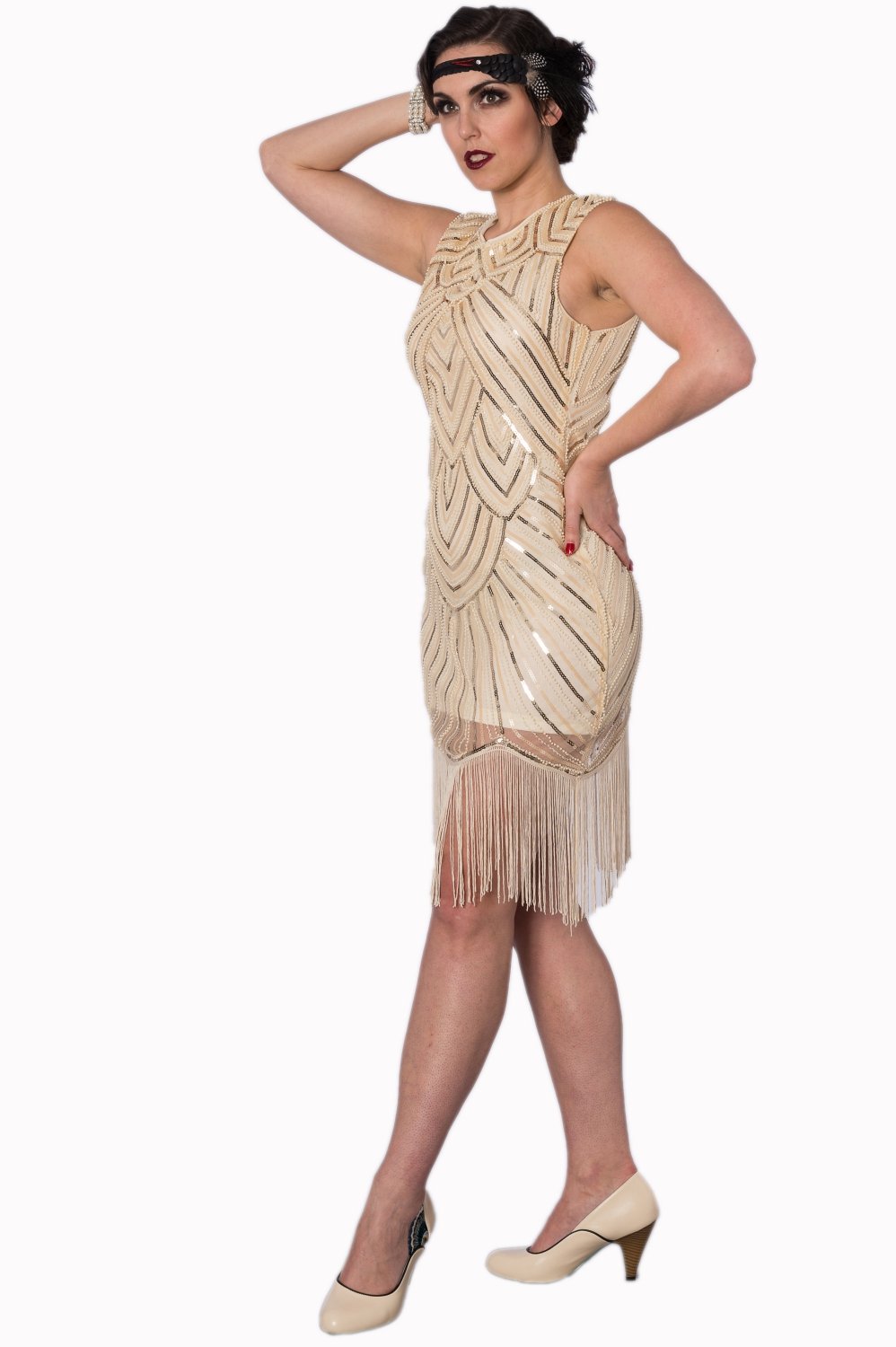 Great Gatsby Apricot Sequin Dress