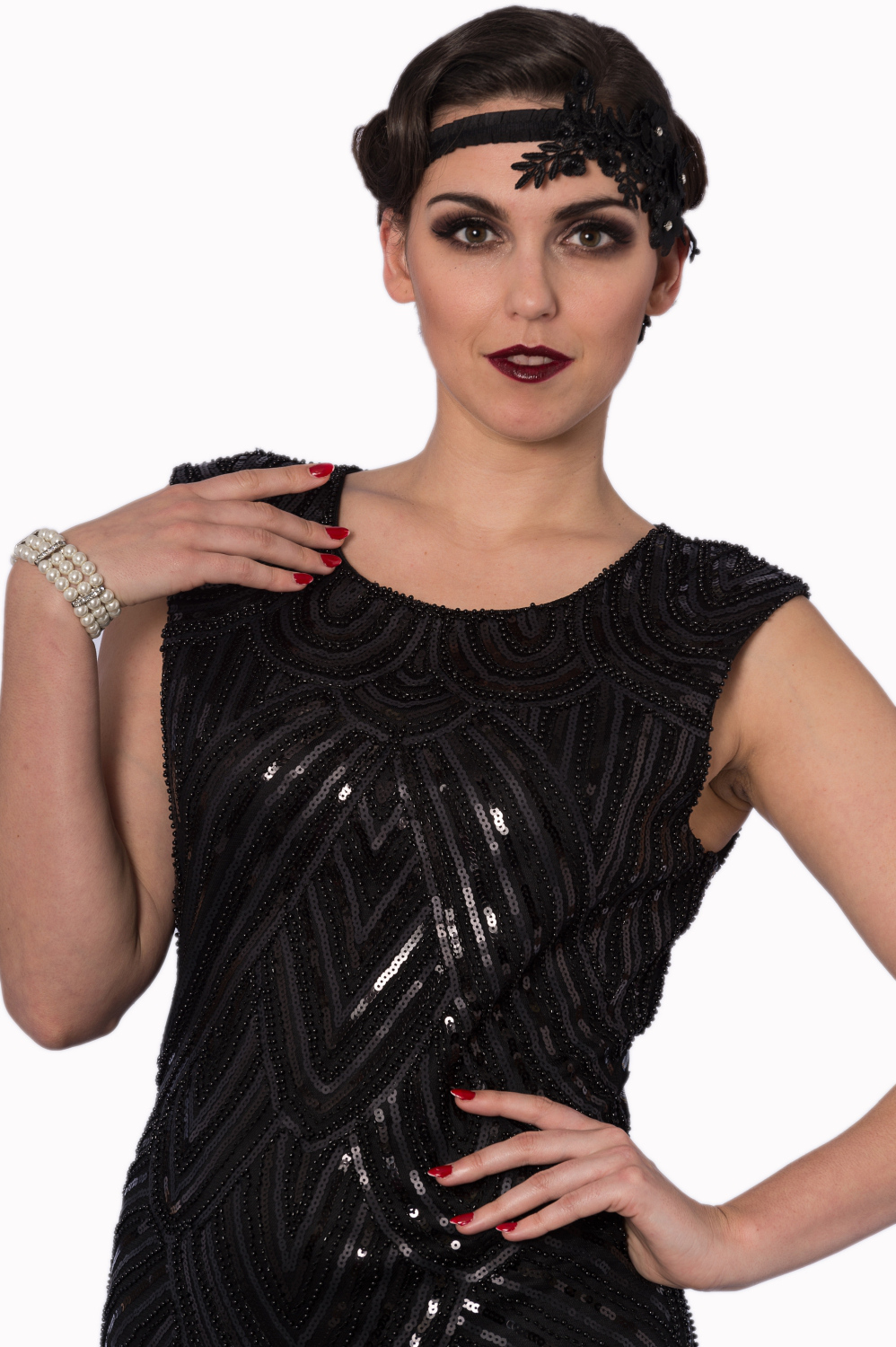 Great Gatsby Black Sequin Dress