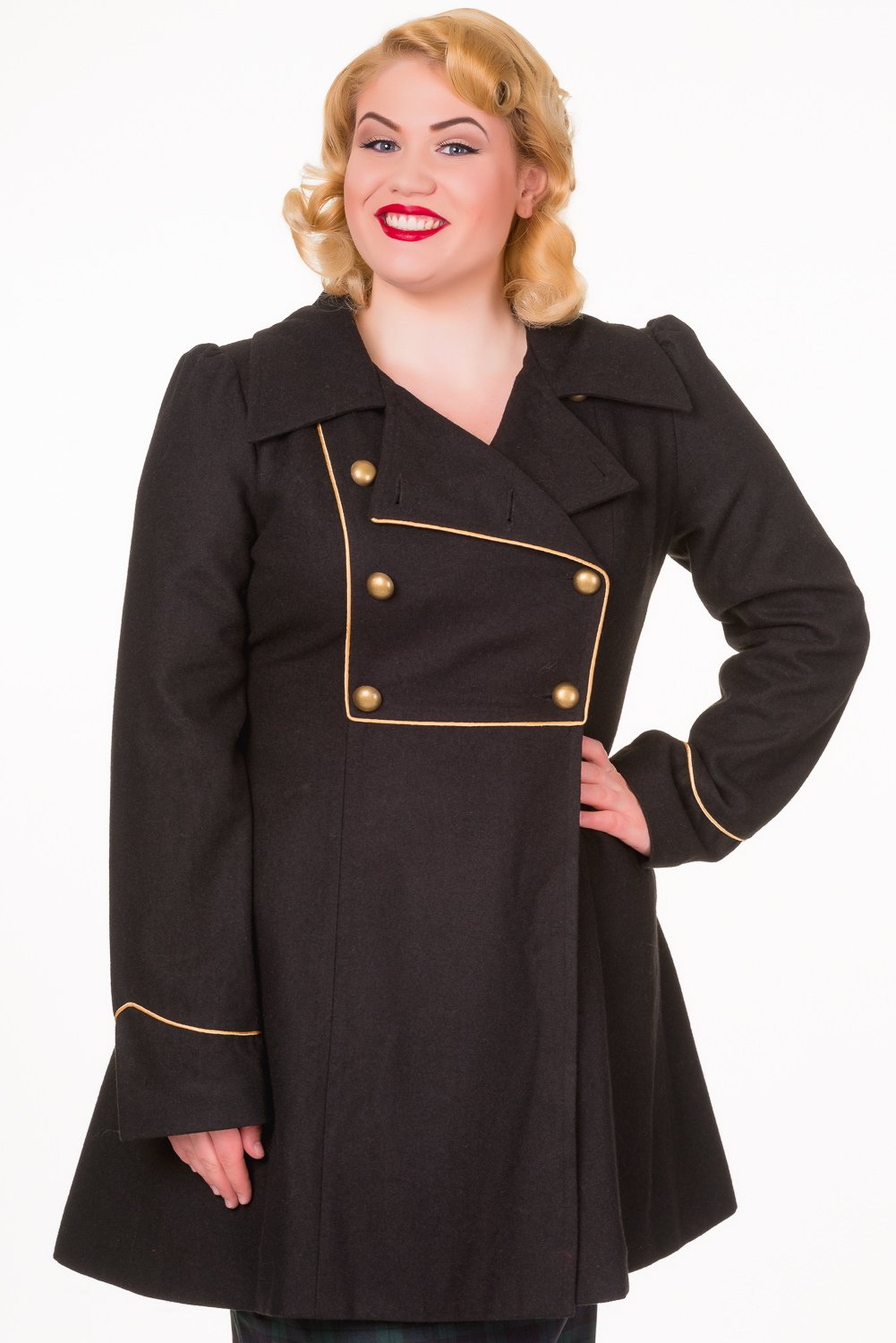 Banned Black Into The Night 1940s Coat Plus Size