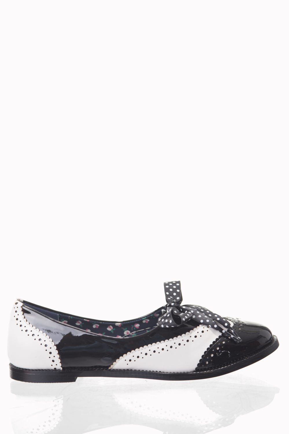 Dancing Days Milana 60s Brogue Black White Shoes