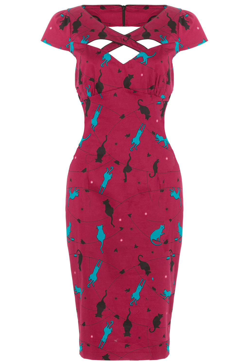 Voodoo Vixen Dana Cat Pencil Dress