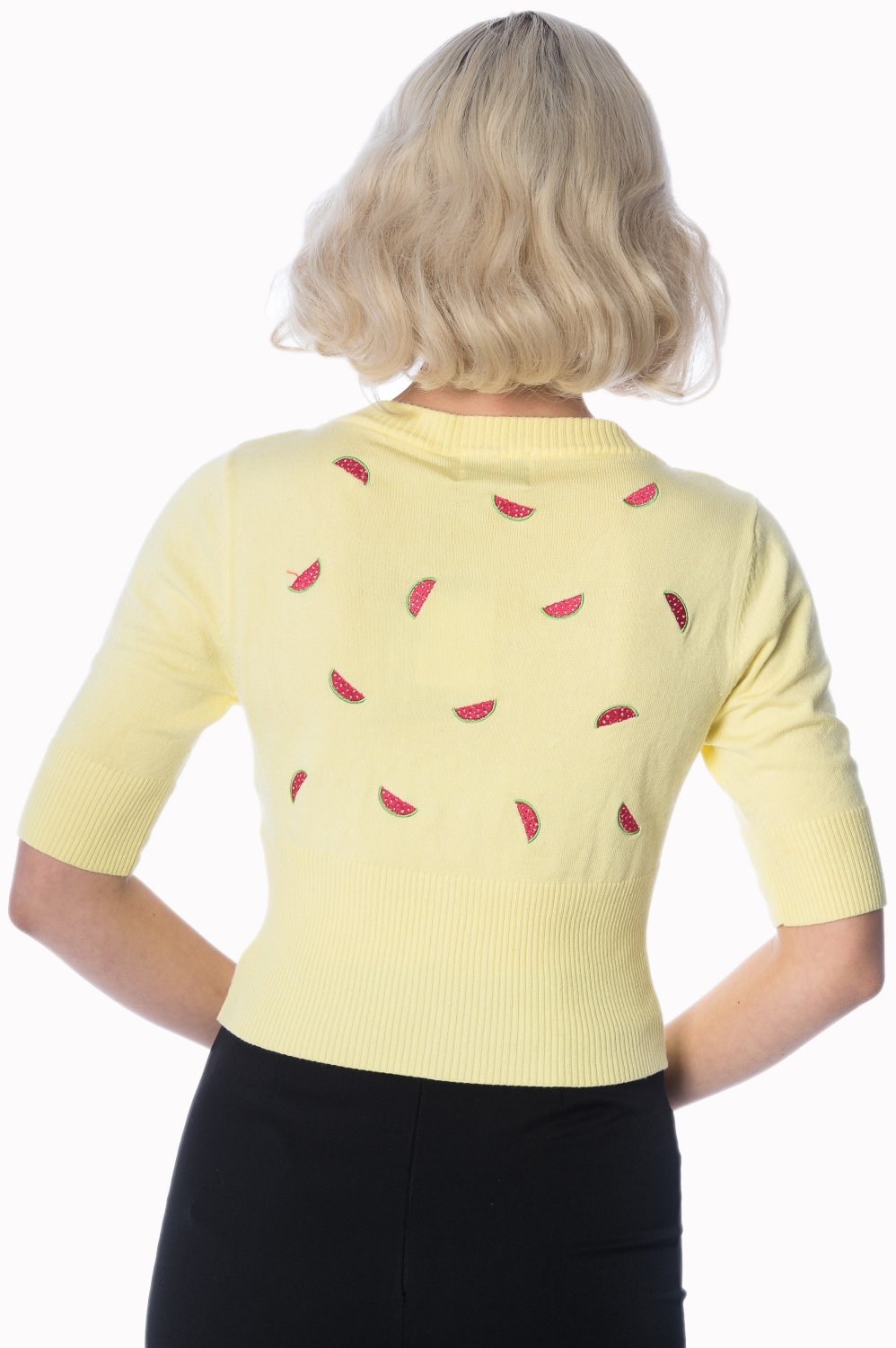 50s Watermelon Cardigan In Yellow